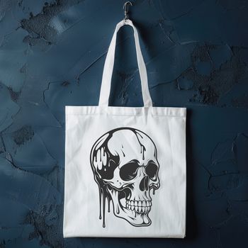 An intricately designed SVG icon featuring a stylized, dripping skull motif suitable for Halloween designs and projects.