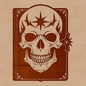 A stylized skull with intricate details, suitable for Halloween decorations or designs.
