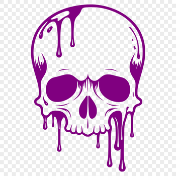 A gothic-inspired dripping skull design, perfect for Halloween decorations.