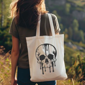 A detailed illustration of a dripping skull with a gothic aesthetic.