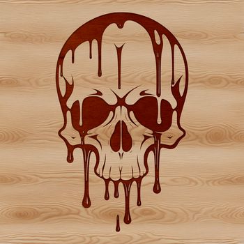 Gothic-inspired dripping skull design in vector format.