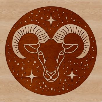Illustrative witchcraft symbol featuring occult elements against a dark background.