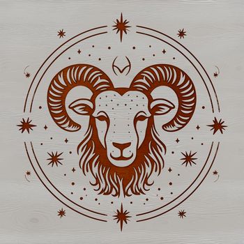 Illustrated Witchcraft symbol featuring a detailed head design with gothic elements