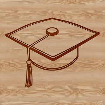 A simple graduation cap icon designed as vector art.