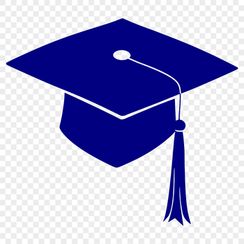 An educational symbol featuring a classic graduation cap design in scalable graphics.
