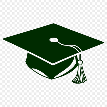 A stylized graduation cap icon for educational purposes, designed in vector format.