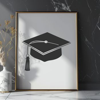 Graduation cap icon made in vector format, suitable for education and academic themes.