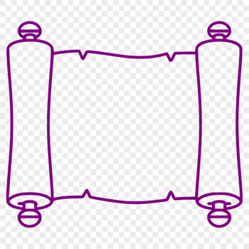 A minimalist illustration of a rolled scroll with a ribbon tied around it, perfect for graduation or academic occasions.