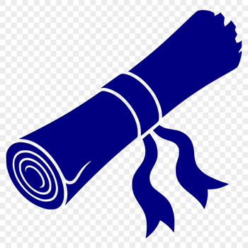 A digital illustration of an academic scroll with a diploma-like texture.