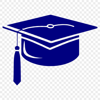A stylized illustration of a graduation cap, designed as a vector graphic for various design applications.