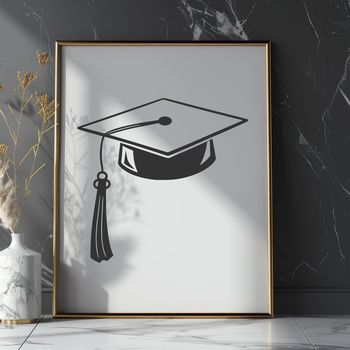 A simple graduation cap icon in vector format, suitable for web and print design.