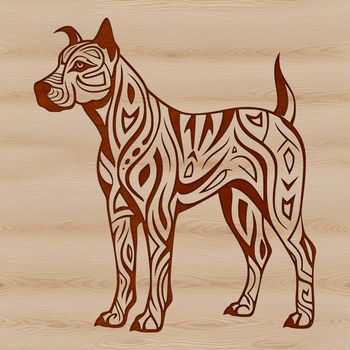 Large breed dog illustration in an ornate style.