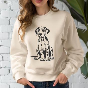 Artistic Sitting Great Dane Vector Drawing