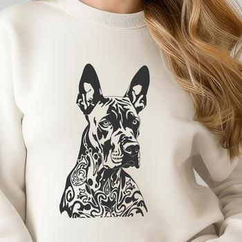 Large breed dog with an ornate head, suitable for vector art and cutting machine designs.