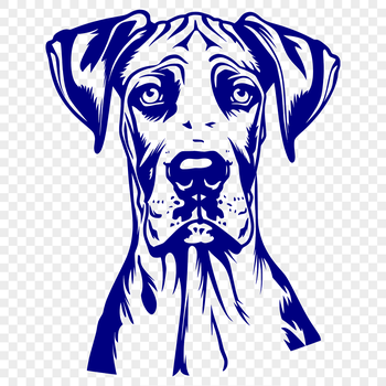 A vector illustration of a Great Dane's head, designed for crafting and DIY projects.