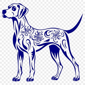 A detailed illustration of a large breed dog standing upright, suitable for various design projects.