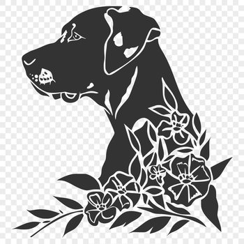 Large breed dog with distinctive head shape, ideal for pet owners or crafters looking for a vector image.