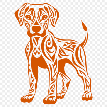 A detailed illustration of a standing Great Dane dog from the side.