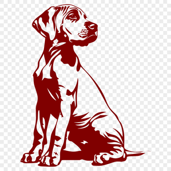 A full-body illustration of a Great Dane sitting in a relaxed position, suitable for use as clip art or vector design.