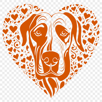 A large breed dog with a friendly head, suitable for use as vector art in various design applications.
