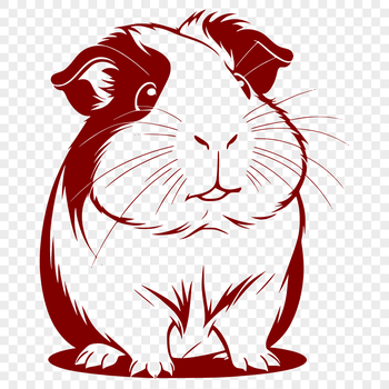 An illustration of a guinea pig as a vector graphic design.