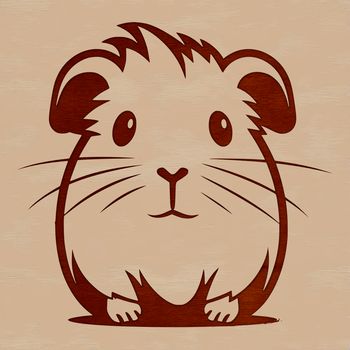 A simple line drawing of a cute guinea pig.