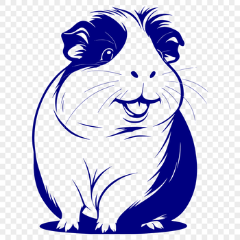 A digitally rendered illustration of a guinea pig in a playful pose.
