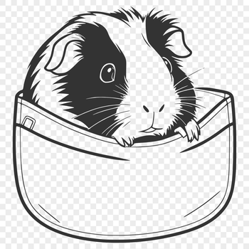 SVG illustration of a guinea pig in a pocket-sized setting.
