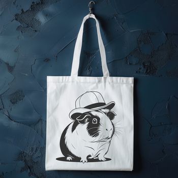 A vector illustration of a guinea pig wearing a hat, suitable for digital designs and crafts.