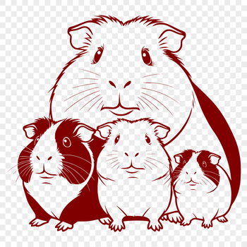High-quality SVG design of a happy guinea pig suitable for personal or commercial use.
