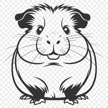 Guinea pig illustration in vector format, ideal for printing or cutting with a Cricut machine.