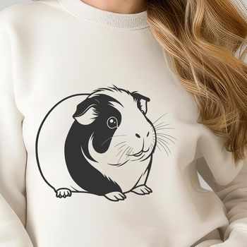 A vector illustration of a guinea pig in profile, suitable for personal or commercial use with cutting machines like Cricut.
