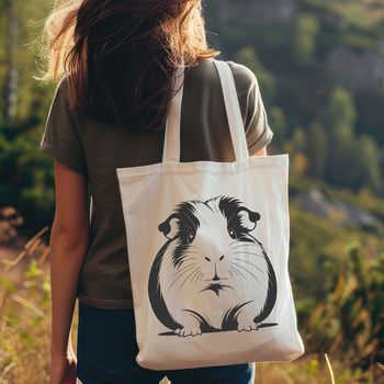 A detailed illustration of a happy guinea pig suitable for cutting with a Cricut or laser cutter.