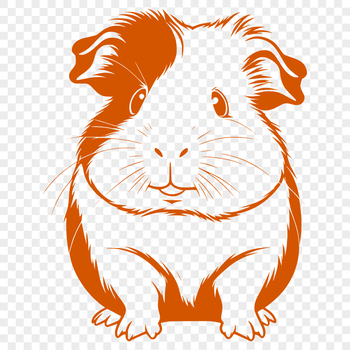 A digital illustration of a cute guinea pig in various poses and colors, suitable for vector art designs.