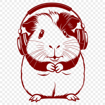 A cartoon guinea pig designed as vector art for various digital uses including cutting machines and graphic design software.