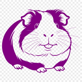 A digital illustration of a guinea pig, suitable for use in graphic design projects.