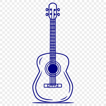 A simple line drawing of a guitar, suitable for use in digital design and cutting machine projects.