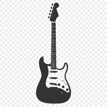 A detailed illustration of a guitar, ideal for vector art and digital design projects.