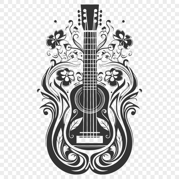 Vector graphic representation of a musical instrument featuring ornate details.