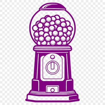A classic gumball machine illustration designed as vector art.