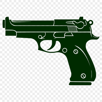 A detailed vector illustration of a handgun.