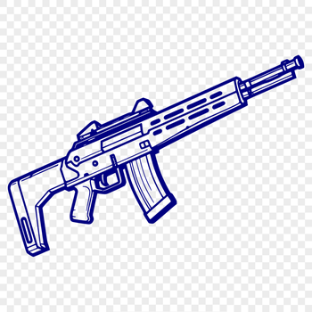 Free Unique Assault Rifle Image SVG - Commercial Use