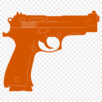 Detailed digital illustration of a pistol, suitable for crafting and design projects.