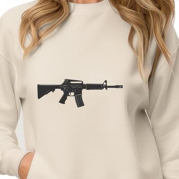 A detailed illustration of a rifle, designed as vector art for various applications.