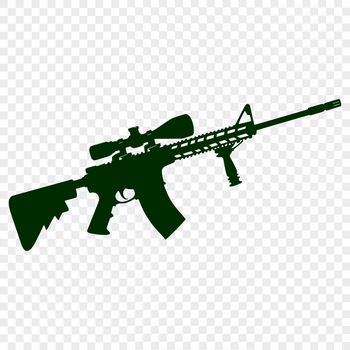Illustrative representation of a rifle with detailed design elements, suitable for digital cutting machines.