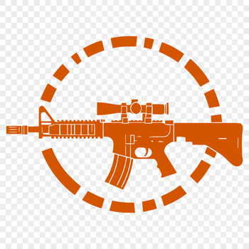 A detailed illustration of a rifle, designed as vector art for various uses.