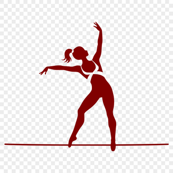 A stylized illustration of a gymnast in motion, designed as vector art for various applications.