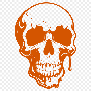 A detailed illustration of a skull with dripping effects, suitable for various digital designs.