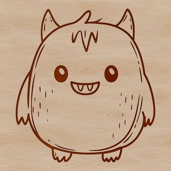 A colorful illustration of a cute monster designed for use in digital crafts and design projects.