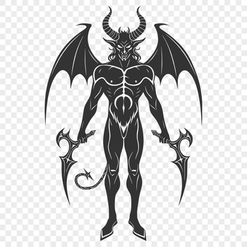 A vector graphic representation of Satan, suitable for various design applications.
